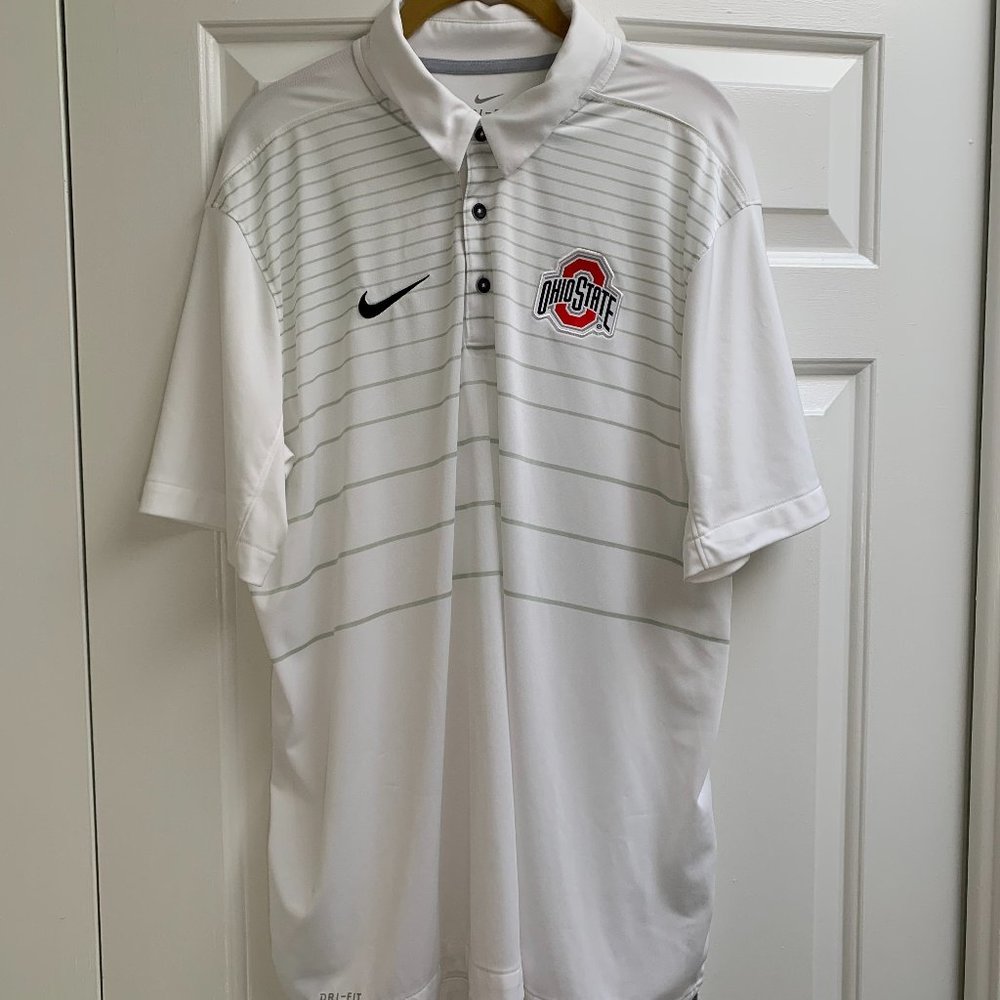 Men's NIKE x Ohio State Dri-Fit Golf Shirt, L